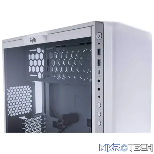 In-Win 307 White ATX Mid Tower Chassis with 144x addressable RGB LEDs on front panel - Image 6